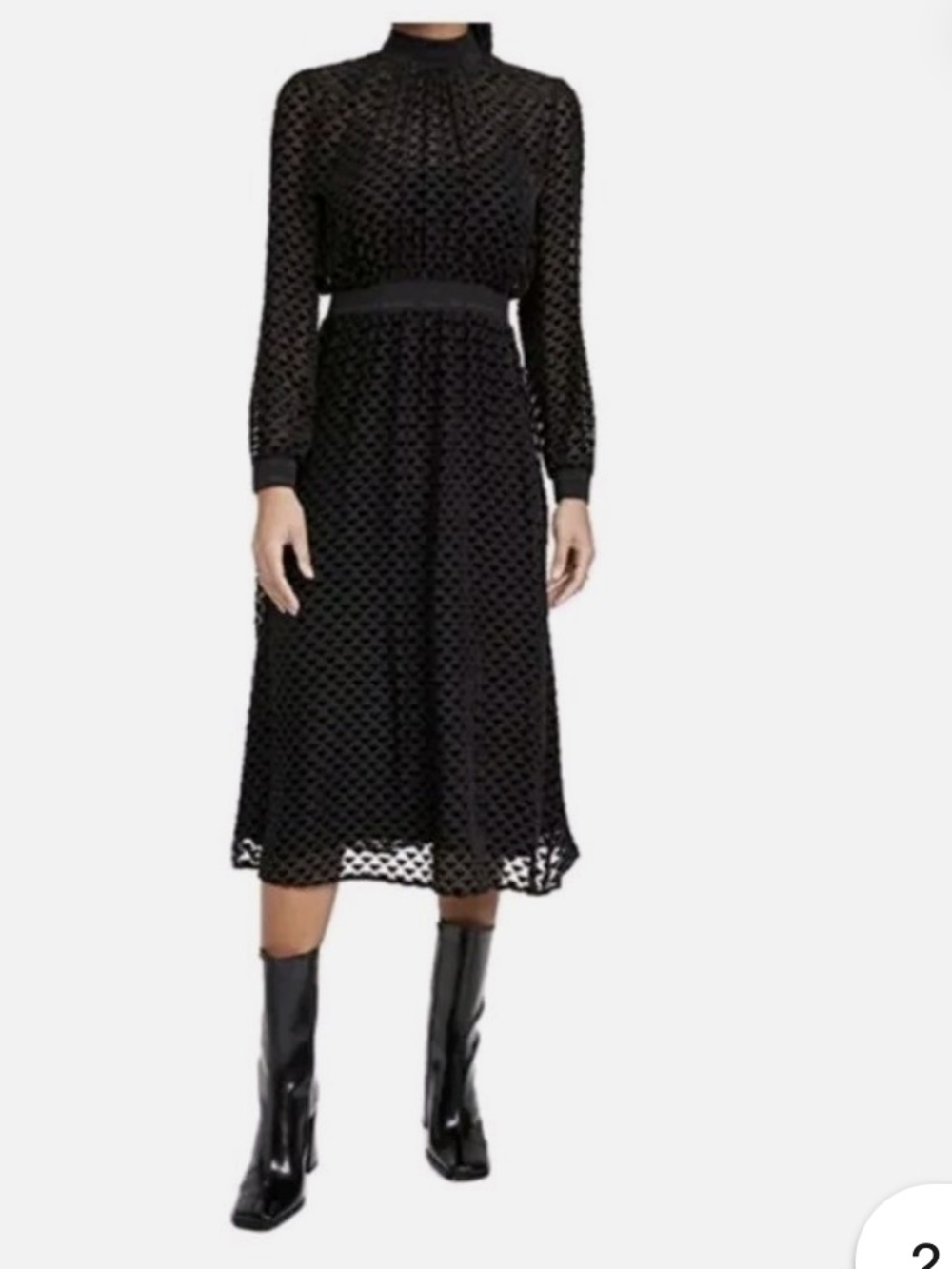 Tory Burch Velvet Dévoré Black Dress SZ 6 Elegant Cocktail Evening Midi Occasion